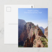 Angel's Landing Zion National Park, Utah Briefkaar Briefkaart (Voorkant / Achterkant)