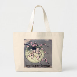 Angels Lezen door Cherry Blossom Moon_Personalized Grote Tote Bag
