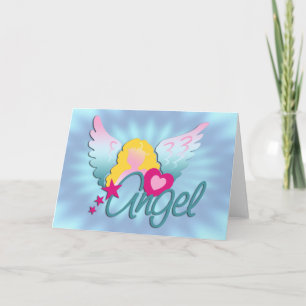 Angels Love blauwe shine Feestdagen Kaart