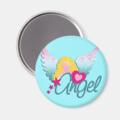 Angels Love | cyaan Magneet (Voorkant / Achterkant)