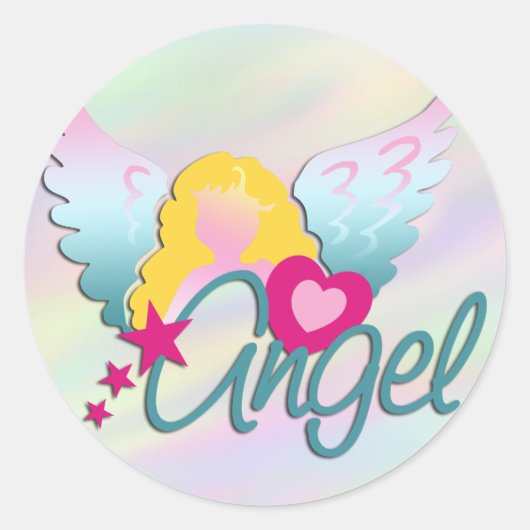 Angels Love | lichtgekleurd Ronde Sticker (Voorkant)