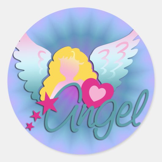 Angels Love Ronde Sticker (Voorkant)