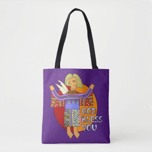 Angels Love verzonden door God + jouw ideeën Tote Bag (Voorkant)