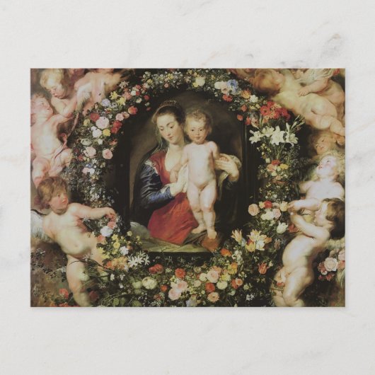 Angels Madonna en Child Rubens Fine Art Briefkaart (Voorkant)