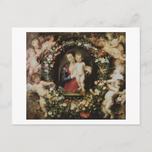 Angels Madonna en Child Rubens Fine Art Briefkaart (Voorkant)