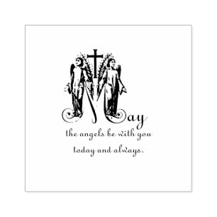 Angels Marian Cross-katholieke Religieuze Citaat Rubberstempel