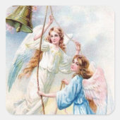 Angels met Bell Vierkante Sticker (Voorkant)