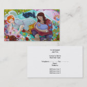 Angels met een bekertje thee. visitekaartje (Voorkant / Achterkant)