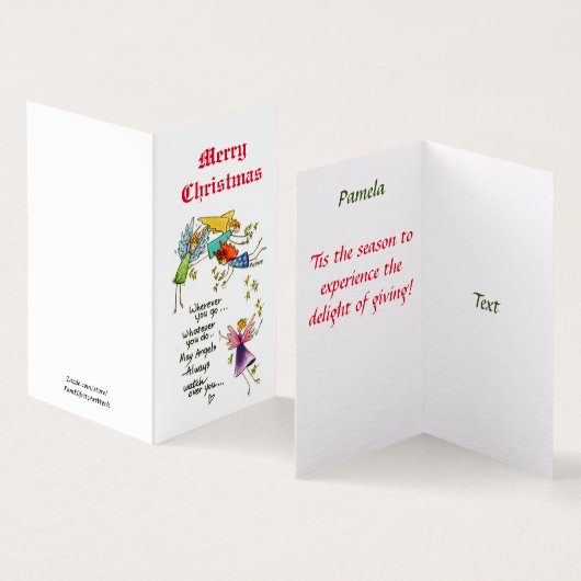 Angels met jou bij kerstWaterverf Art Kaart (Binnen en buitenkant)