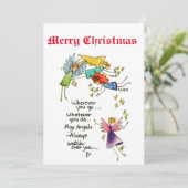 Angels met jou bij kerstWaterverf Art Kaart (Staand voorkant)