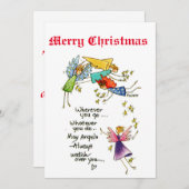 Angels met jou bij kerstWaterverf Art Kaart (Voorkant / Achterkant)