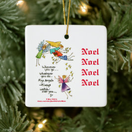 Angels met jullie bij de kerstWaterverf Art Invita Keramisch Ornament