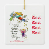 Angels met jullie bij de kerstWaterverf Art Invita Keramisch Ornament (Achterkant)