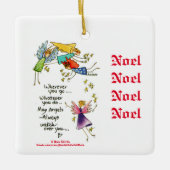 Angels met jullie bij de kerstWaterverf Art Invita Keramisch Ornament (Voorkant)