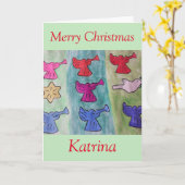 Angels met kerst met trompetten kaart (Gele Bloem)