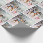 Angels met kerstBaby Deer Cadeaupapier (Hoek)