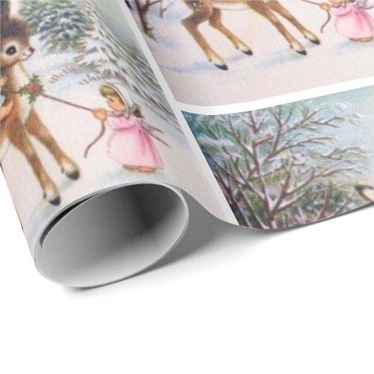 Angels met kerstBaby Deer Cadeaupapier (Rol Hoek)