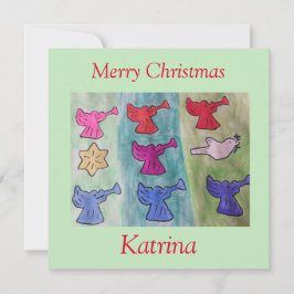 Angels met Trumpets-kerstkaart Kaart