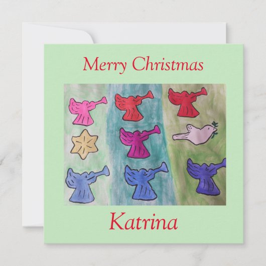 Angels met Trumpets-kerstkaart Kaart (Voorkant)