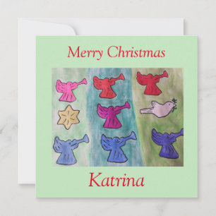 Angels met Trumpets-kerstkaart Kaart