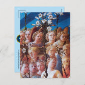 ANGELS MET WITTE LIES CHRISTMAS HOLIDAY KAART (Voorkant / Achterkant)