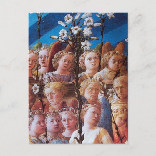 ANGELS MET WITTE LIES CHRISTMAS HOLIDAY KAART (Voorkant)