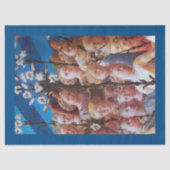 ANGELS MET WITTE LIJNEN Blauwe Kerstmis Tissuepapier (Voorkant)