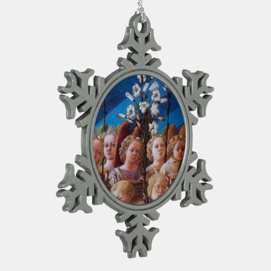 ANGELS MET WITTE LIL TIN SNEEUWVLOK ORNAMENT (Links)