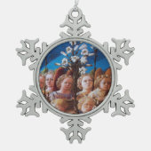 ANGELS MET WITTE LIL TIN SNEEUWVLOK ORNAMENT (Voorkant)