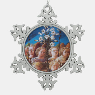 ANGELS MET WITTE LIL TIN SNEEUWVLOK ORNAMENT