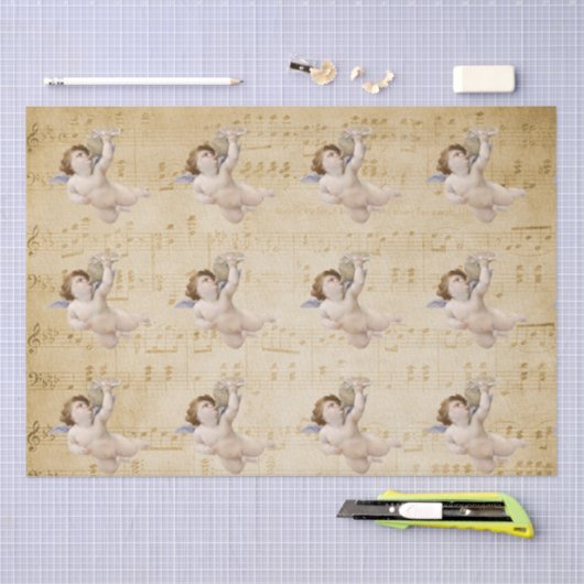 Angels Musical Notes Sheet Tissue Paper Tissuepapier (Craft)