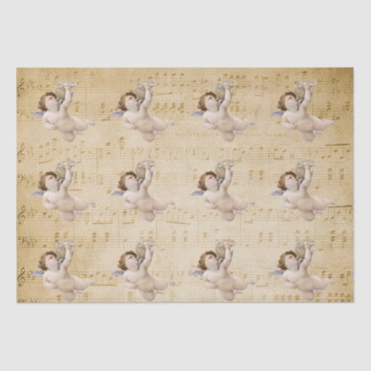  Angels Musical Notes Sheet Tissue Paper Tissuepapier (Voorkant)