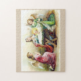  Angels omringend Baby Jezus en Mary Legpuzzel