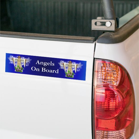 Angels On Board Inspirerend Bumpersticker (Op Truck)