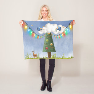 Angels op de kerstboom met hoge decortering fleece deken