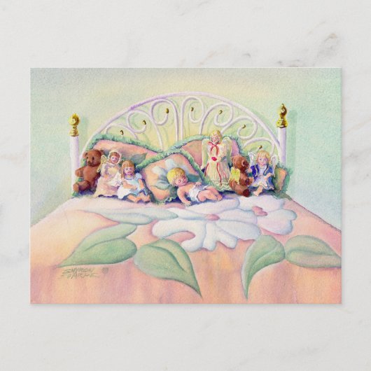ANGELS OP MIJN BED DOOR SHARON SHARPE BRIEFKAART (Voorkant)
