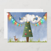 Angels op tekst met hoge gedecorbeerde structuur feestdagenkaart (Voorkant / Achterkant)