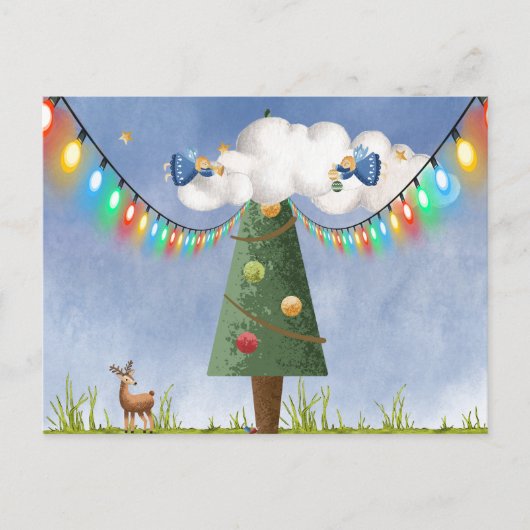 Angels op tekst met hoge gedecorbeerde structuur feestdagenkaart (Voorkant)