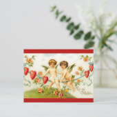  Angels op Wire of Hearts Valentijn Briefkaart (Staand voorkant)