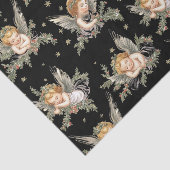 Angels Pattern Black Tissuepapier (Detail)