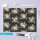 Angels Pattern Black Tissuepapier (Craft)