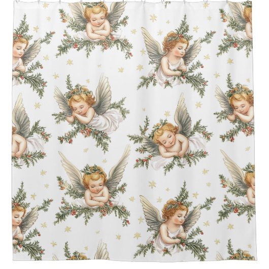  Angels Pattern Douchegordijn (Voorkant)