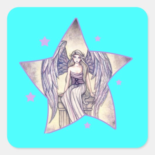 Angel's Perch Star Vierkante Sticker (Voorkant)