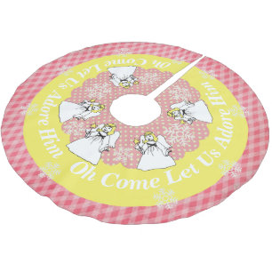 Angels Pink Yellow laat ons hem bijstaan Kerstboom Rok