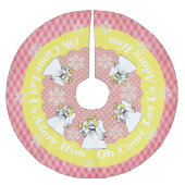Angels Pink Yellow laat ons hem bijstaan Kerstboom Rok (Voorkant)