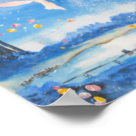 Angels Psalm 91 Waterverf Poster (Hoek)