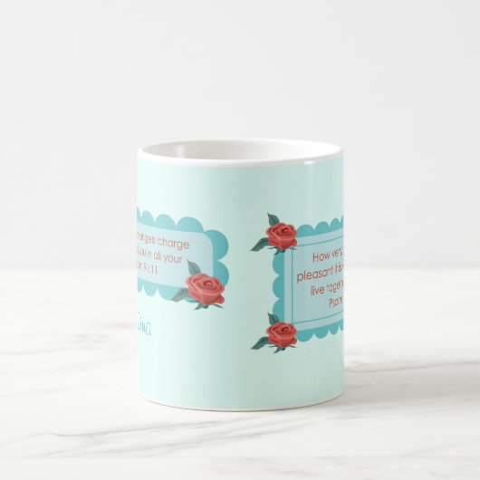 Angels Quote Psalm 91:11 Monogram Tea Koffiemok (Center)