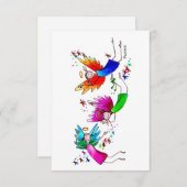 Angels Red Green en Blue Happy Waterverf Bedankkaart (Voorkant / Achterkant)