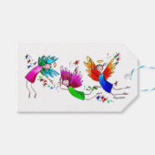 Angels Red Green en Blue Happy Waterverf Cadeaulabel (Voorkant (Horizontaal))