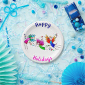 Angels Red Green en Blue Happy Waterverf Papieren Bordje (Feest)